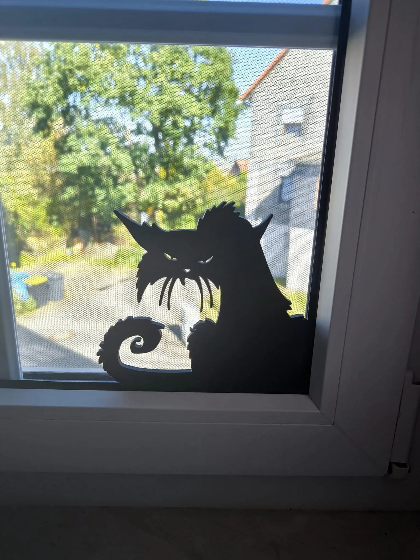 Halloween Dekoration - Katzendesign für Fenster oder Regal, Gruselige Deko für den Herbst, Lustige Katzenfiguren