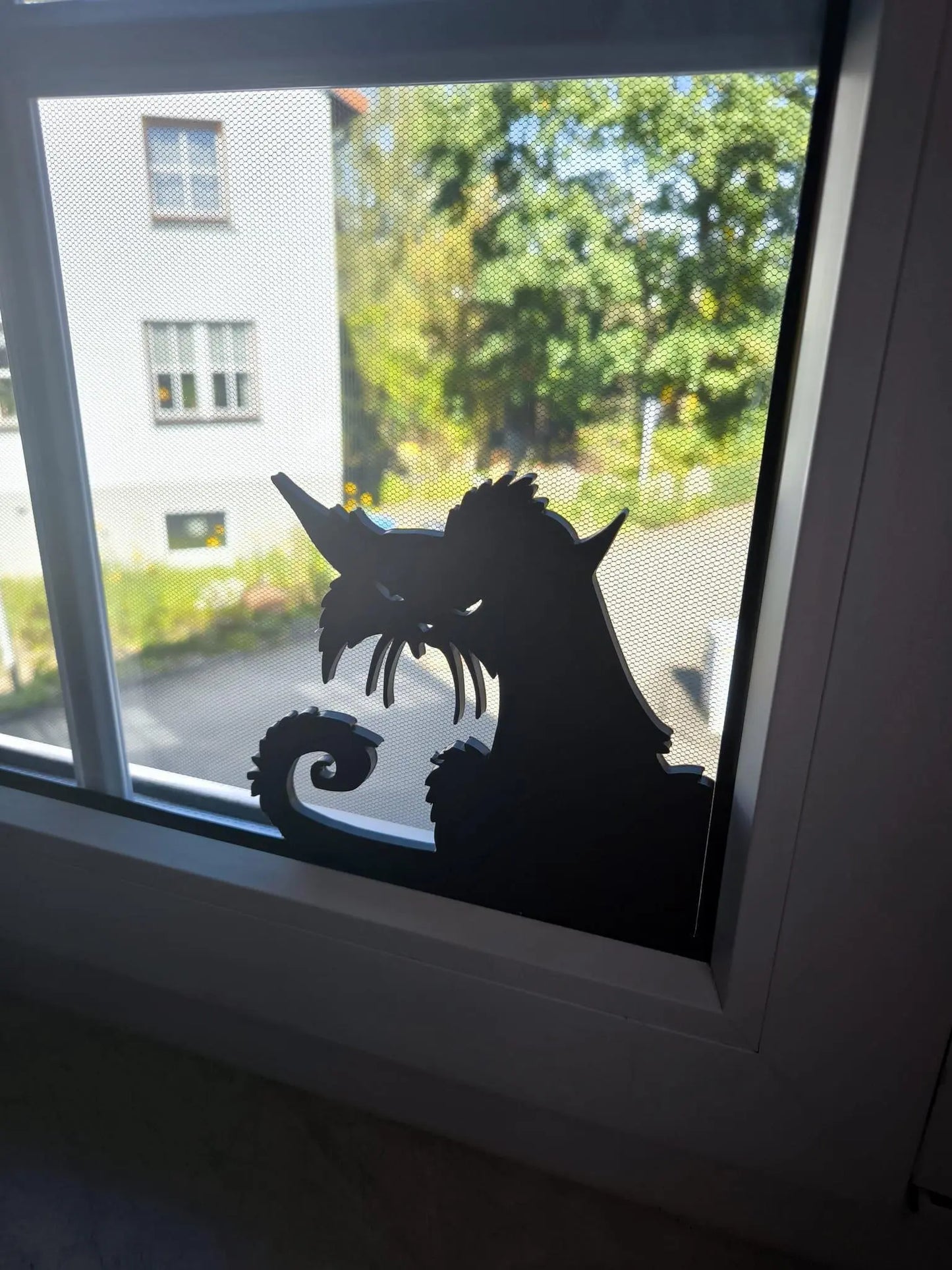 Halloween Dekoration - Katzendesign für Fenster oder Regal, Gruselige Deko für den Herbst, Lustige Katzenfiguren