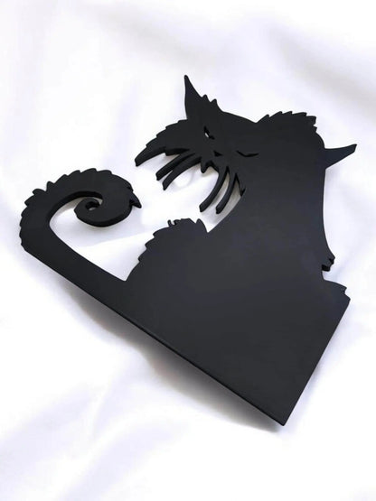 Halloween Dekoration - Katzendesign für Fenster oder Regal, Gruselige Deko für den Herbst, Lustige Katzenfiguren