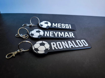 Personalisierter Fußball Taschenanhänger – Schlüsselanhänger mit Name – Perfektes Geschenk für Fußballfans & Sporttaschen Zubehör