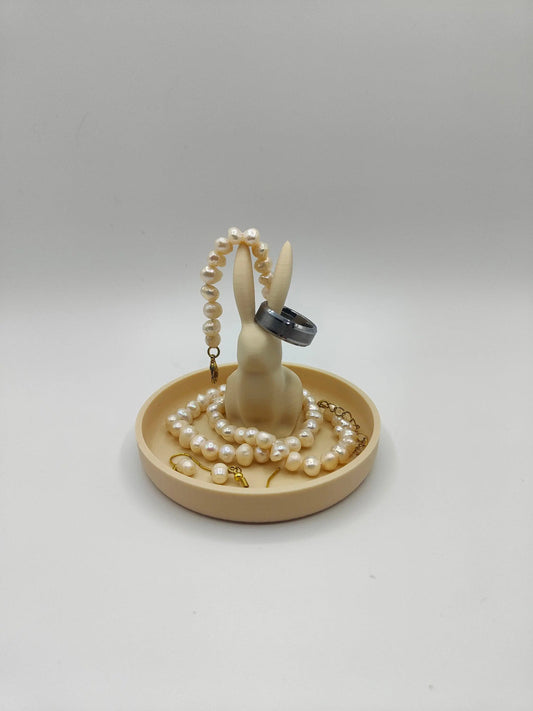 Niedlicher Hase Schmuckorganizer - Öko-Freundliche Schale aus Biokunststoff, Perfekt für Ringe & Ohrringe, Tolles Geschenk