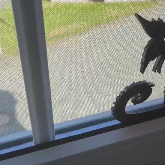 Halloween Dekoration - Katzendesign für Fenster oder Regal, Gruselige Deko für den Herbst, Lustige Katzenfiguren