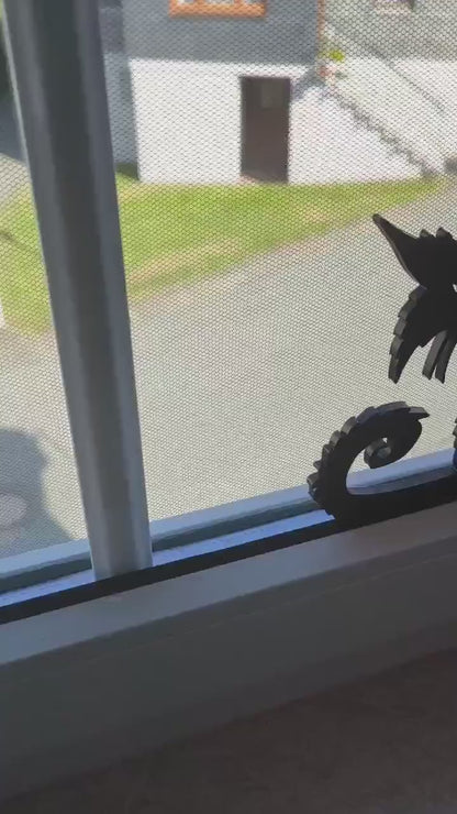 Halloween Dekoration - Katzendesign für Fenster oder Regal, Gruselige Deko für den Herbst, Lustige Katzenfiguren